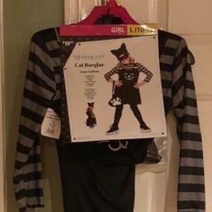 Wonderland Cat Burglar Girls Costume New!